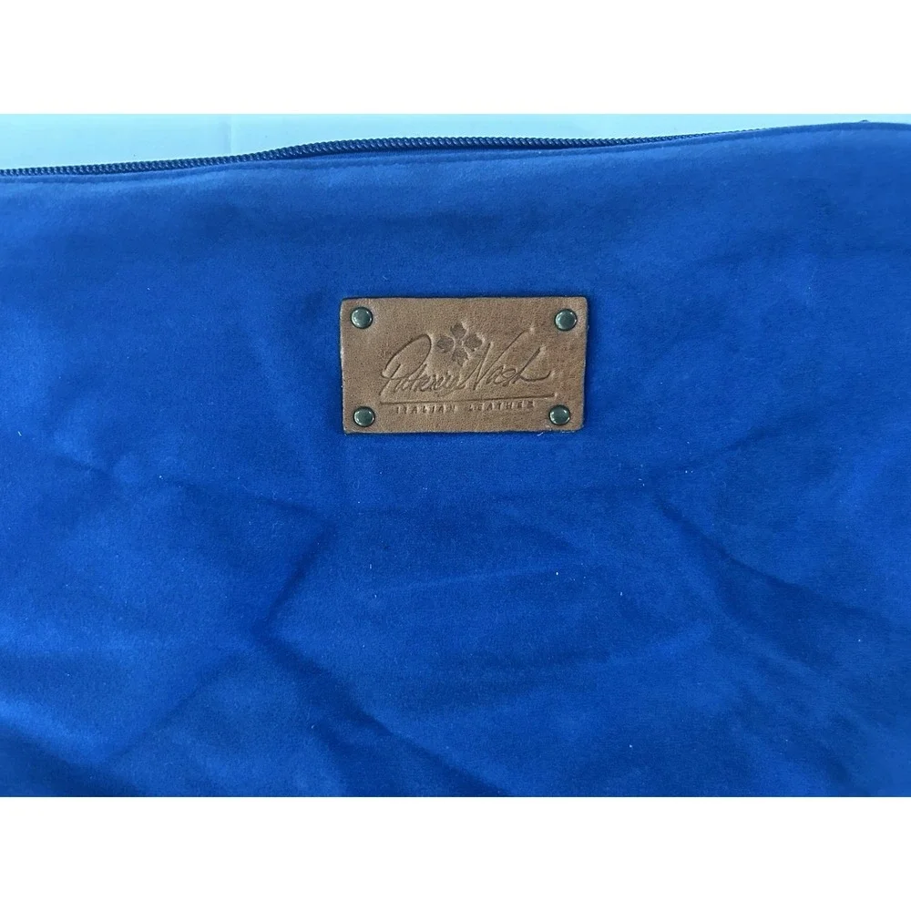 Patricia Nash Italian Leather‎ Cobalt Blue Pouch Wallet Matches Snake Print Tote
